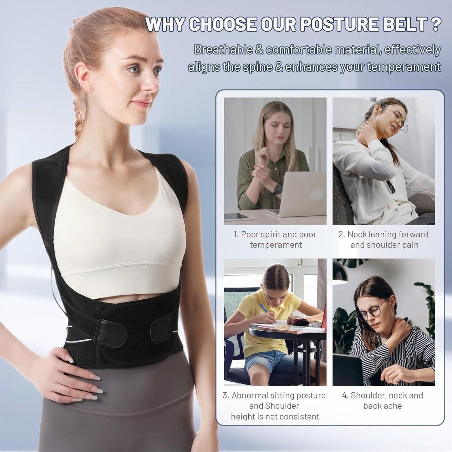 Adjustable Back Posture Corrector Belt